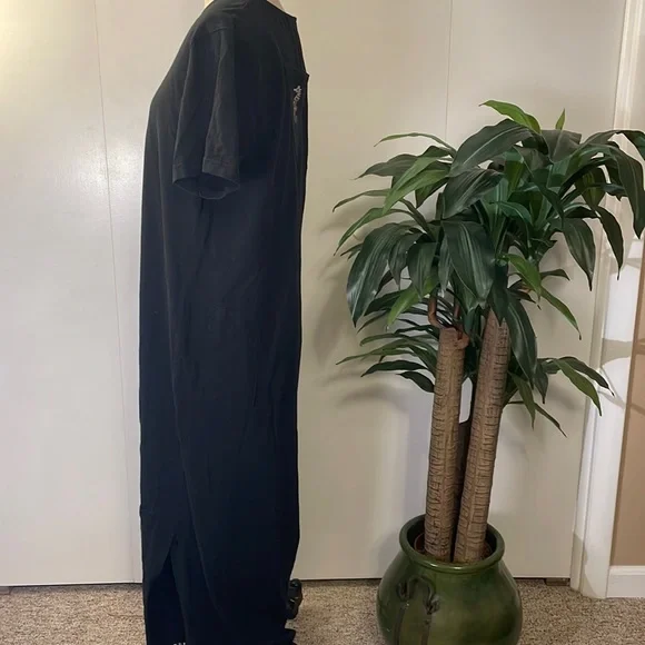 Focus short sleeve black ocean theme maxi dress - Picture 3 of 7